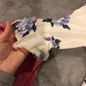 Lulus white and blue floral mini dress